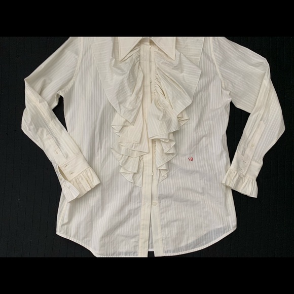 Victoria Beckham, Ruffle Front Button Down Shirt - Picture 3 of 12